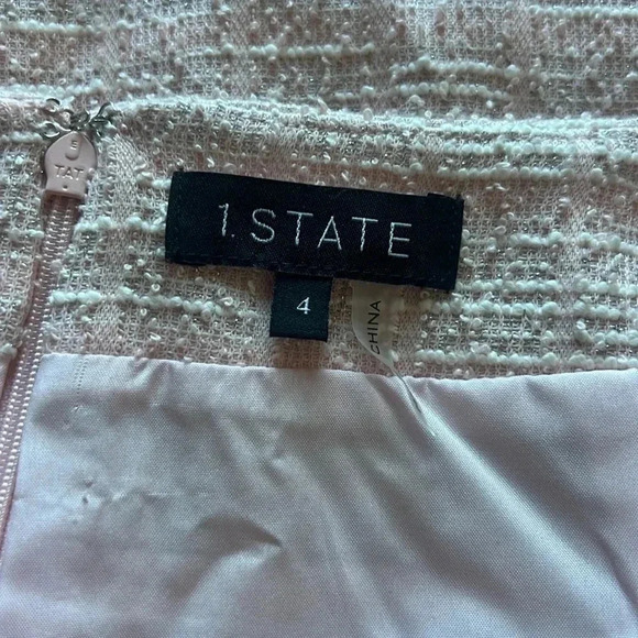 1.State Size 4 Pink Tweed Mini Skirt - Picture 4 of 5